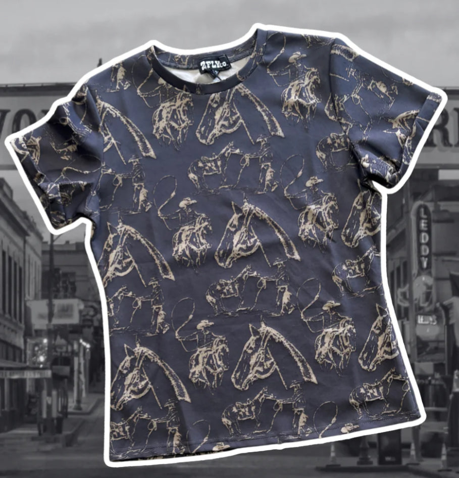 Doodle Dos T Western Print Shirt | Stylish Horse Design Streetwear